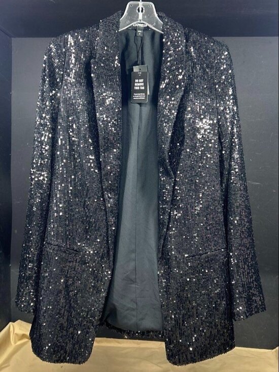 Express Jackets & Blazers - Express Black Sequin Blazer Women's M NWT